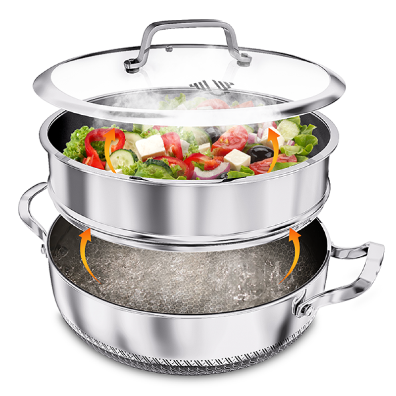 Shallow Casserole with Steamer - 30cm / 5.5L