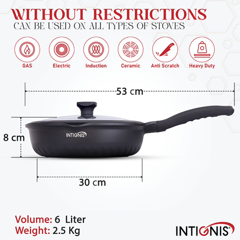 Frying Pan with Lid - 30 cm/ 6L