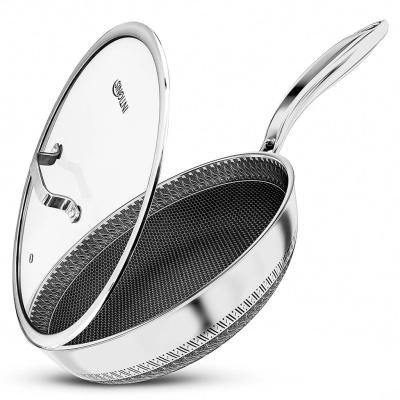 Stainless Steel Deep Frying Pan with Lid - 6 Liter