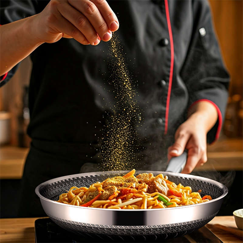 Stainless Steel Wok - 30cm/ 6L