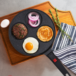 Mini 4 Mould Pancake Pan Smart Handle