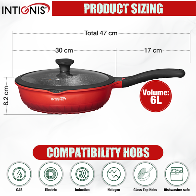 Frying Pan with Lid - 30 cm/ 6L