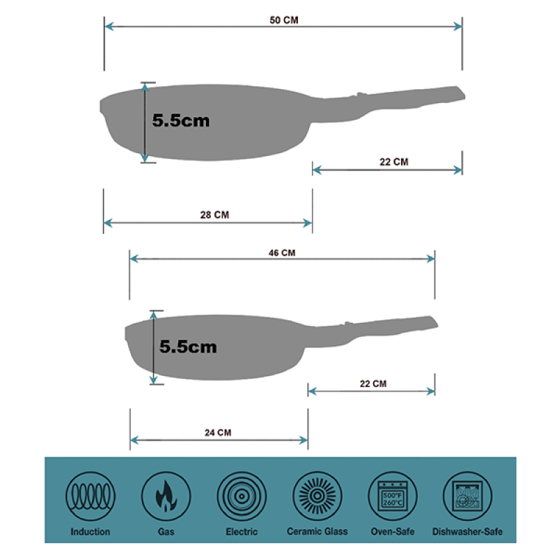 Detachable Handle Frying Set