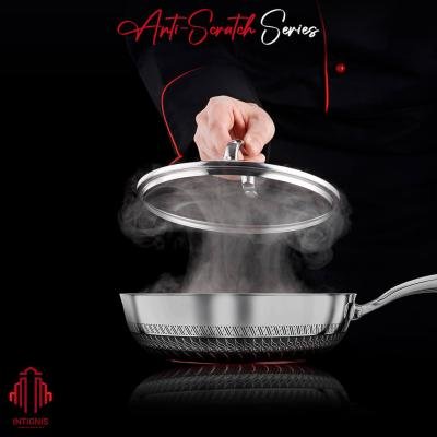 Stainless Steel Deep Frying Pan with Lid - 4.5 Liter