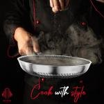 Stainless Steel Deep Frying Pan with Lid - 6 Liter