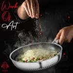 Stainless Steel Deep Frying Pan with Lid - 6 Liter